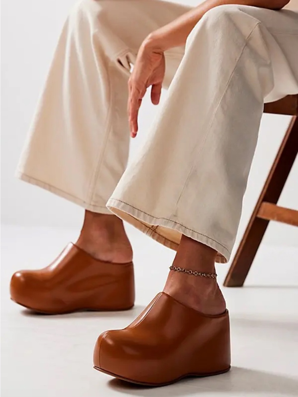 Jeffrey Campbell Brown Platform Clog Mules